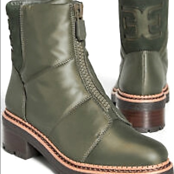 Sam Edelman Shoes - Sam Edelman Jalissa boot waterproof green rounded toe suede logo ankle size 6.5